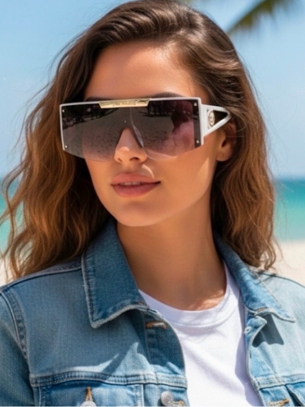 S19 Trye Religion Oversized Shield Sunglasses - Purple Lenses NWT